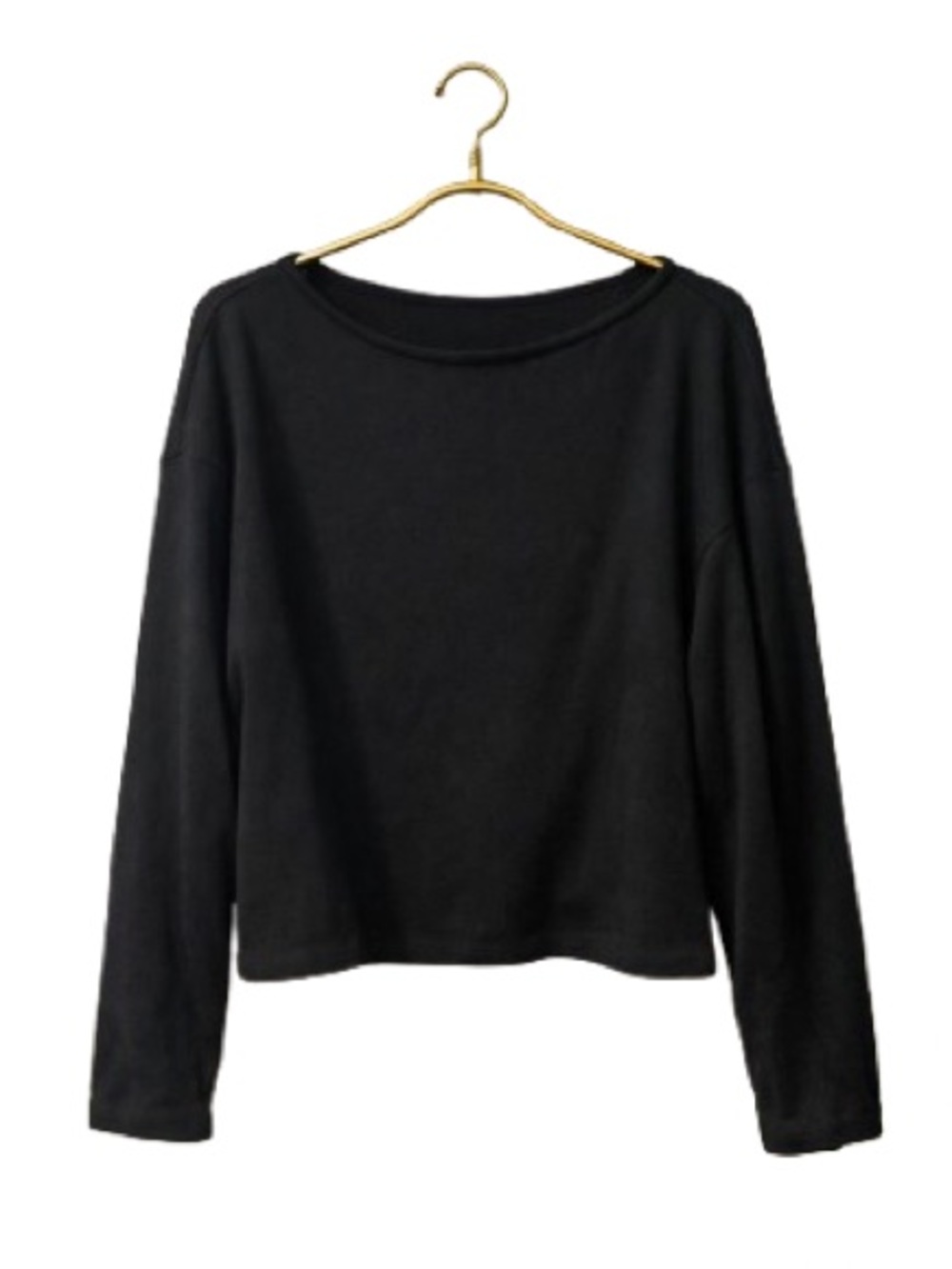 H&M Black Knit Long Sleeve Top – Size L, Minimalist Essential